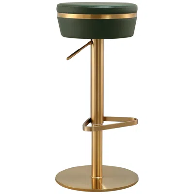 Tov Furniture Astro Malachite Green Vegan Leather Adjustable Bar Stool
