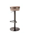 Tov Furniture Astro Woven Leather Adjustable Stool In Cafe Au Lait
