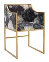 Tov Furniture Atara Floral Velvet Gold Chair In Multi