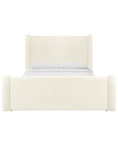 Tov Furniture Athara Velvet Bed In White