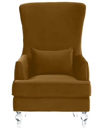 Tov Furniture Aubree Velvet Chair With Acrylic Legs In Brown