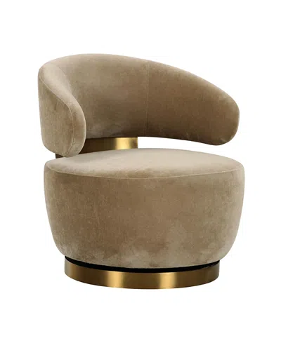 Tov Furniture Austin Recycled Fabric Swivel Chair In Brown