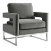 Tov Furniture Avery Velvet Chair In Gray