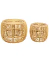 Tov Azrina Rattan Nesting Tables In Beige