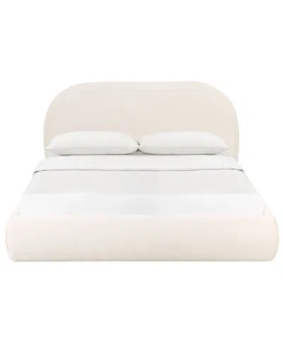 Tov Furniture Bara Textured Velvet Bed In White
