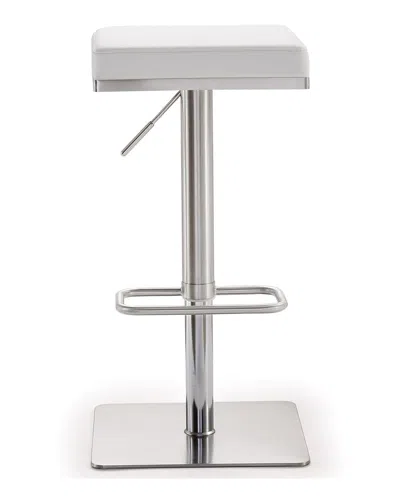 Tov Furniture Bari Adjustable Bar Stool In White