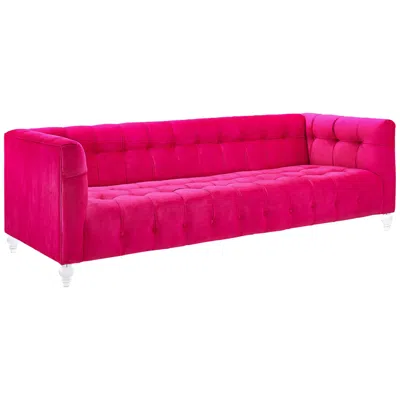 Tov Furniture Bea 90 1/2" Wide Modern Pink Velvet Tufted Sofa