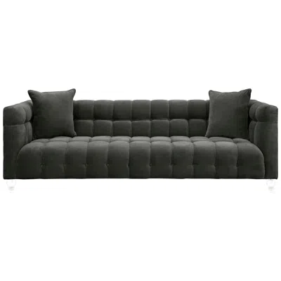 Tov Furniture Bea Gray Velvet Tufted Sofa