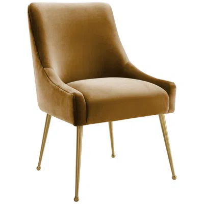 Tov Furniture Beatrix 22" Wide Modern Cognac Velvet Fabric Side Chair