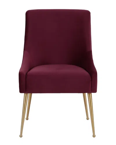 Tov Furniture Beatrix Burgundy Performance Velvet Dining Chair In Pink