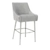 Tov Furniture Beatrix Pleated Velvet Bar Stool In Black In Gray