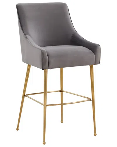 Tov Furniture Beatrix Velvet Bar Stool In Grey