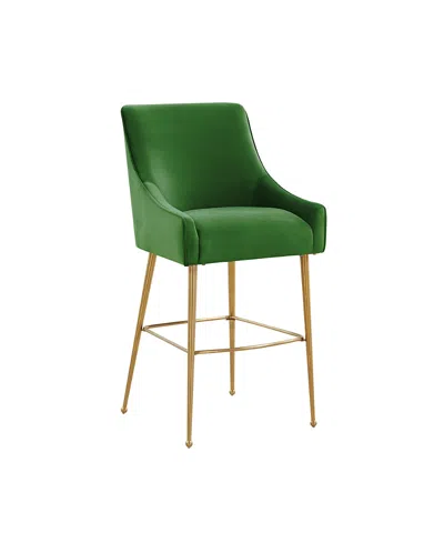 Tov Furniture Beatrix Velvet Counter Gold Legs Stool In Green