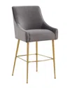 Tov Furniture Beatrix Velvet Counter Stool In Grey