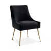 Tov Furniture Beatrix Velvet Side Chair In Black