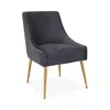 Tov Furniture Beatrix Pleated Velvet Side Chair In Gray