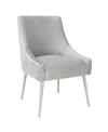Tov Furniture Beatrix Velvet Side Chair In Gray
