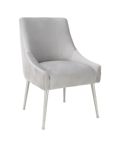 Tov Furniture Beatrix Velvet Side Chair In Gray