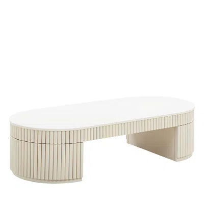 Tov Furniture Bella Cream Oval Coffee Table