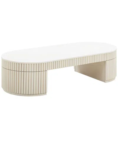 Tov Furniture Bella Oval Coffee Table In White