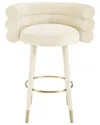 Tov Furniture Betty Cream Velvet Barstool