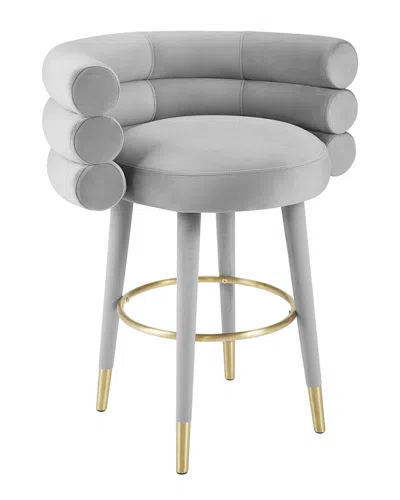 Tov Betty Grey Velvet Counter Stool