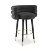 Tov Furniture Betty Velvet Barstool In Black