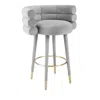 Tov Furniture Betty Velvet Barstool In Gray