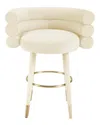 Tov Furniture Betty Velvet Counter Stool In Cream