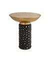 Tov Furniture Blaze Glass And Brass Side Table