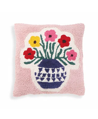 TOV FURNITURE BLOSSOM TUFTED COTTON 20 INCH SQUARE ACCENT PILLOW