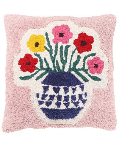 Tov Furniture Blossom Tufted Cotton 20in Square Accent Pillow In Multicolor