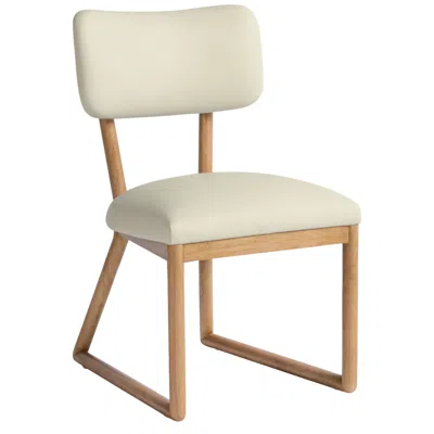 Tov Furniture Bobbie Cream Vegan Leather Dining Chair In Brown