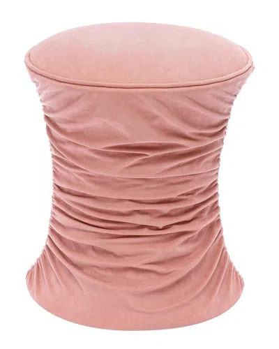 Tov Furniture Bounce Ruched Velvet Adjustable Ottoman In Pink