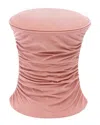 Tov Furniture Bounce Ruched Velvet Adjustable Ottoman In Pink