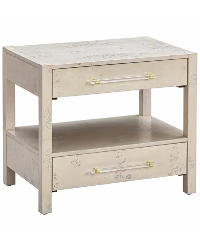 Tov Furniture Brandyss Burl Nightstand In White