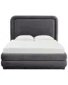 Tov Furniture Briella Velvet Bed In Full In Grey
