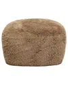 Tov Furniture Britt Dark Taupe Vegan Shearling Ottoman In Brown
