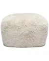 Tov Furniture Britt Natural Vegan Shearling Ottoman