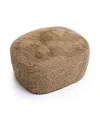 Tov Furniture Britt Dark Taupe Vegan Shearling Ottoman