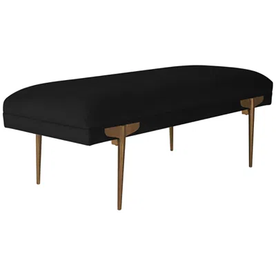 Tov Furniture Brno 53 1/2" Wide Black Waived Velvet Bench