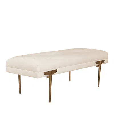 Tov Furniture Brno Velvet Bench In White