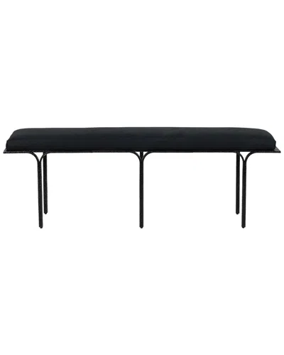 Tov Furniture Bryn Linen Bench In Black