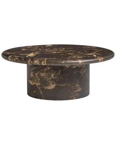 Tov Furniture Byron Indoor/ Outdoor Concrete Round Coffee Table In Brown