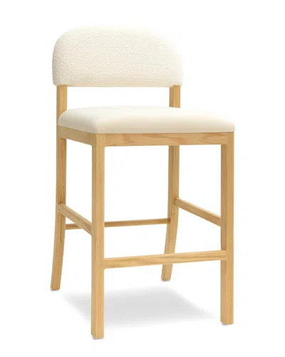 Tov Furniture Calla Performance Velvet Counter Stool In White
