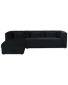 Tov Callie Black Left Velvet Sectional In Black