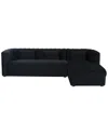 Tov Callie Black Right Velvet Sectional In Black