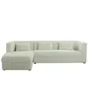 Tov Callie Cream Left Velvet Sectional In Cream