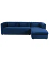 Tov Callie Navy Right Velvet Sectional In Navy