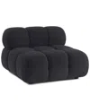 Tov Furniture Calliope Vegan Shearling Modular Armless Chair In Black